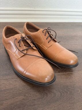 George Tan Leather Lace-Up Dress Shoes